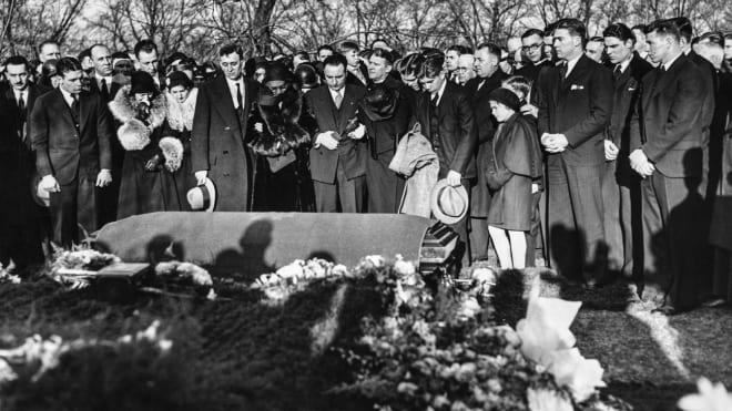 Knute Rockne’s funeral on April 4, 1931