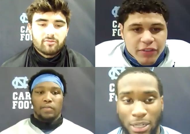 Four Tar Heels met with the media Sunday evening as they continue preparing for Friday's game versus Notre Dame.