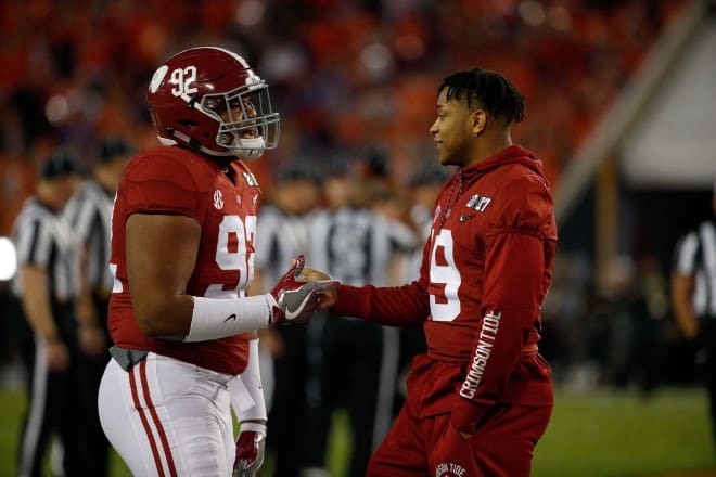 According to a report, redshirt freshman Shawn Jennings, right, is no longer with the Alabama football program. Photo | USA Today