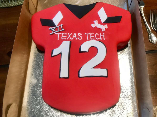 A custom jersey cake was waiting for Bowman in his hotel room during the official visit weekend