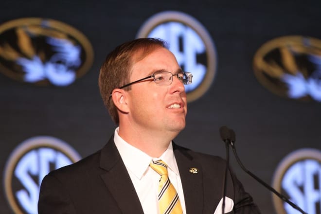 Eliah Drinkwitz took his turn on the stage Thursday at SEC Media Days.