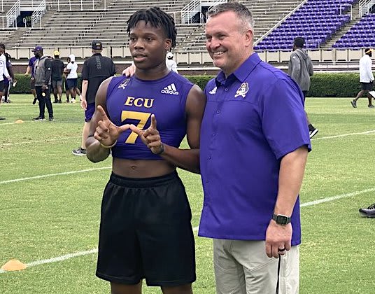 Pam Pack running back Terry Moore put on a show at ECU's camp on Saturday and talks about his new offer.