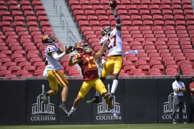 While this play had already been whistled dead as a sack, freshman DB Calen Bullock showcases his elite athleticism.