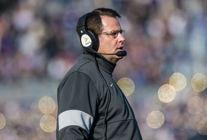 James Madison coach Curt Cignetti watches the Dukes during their win over Monmouth in the second round of the FCS playoffs last month at Bridgeforth Stadium.