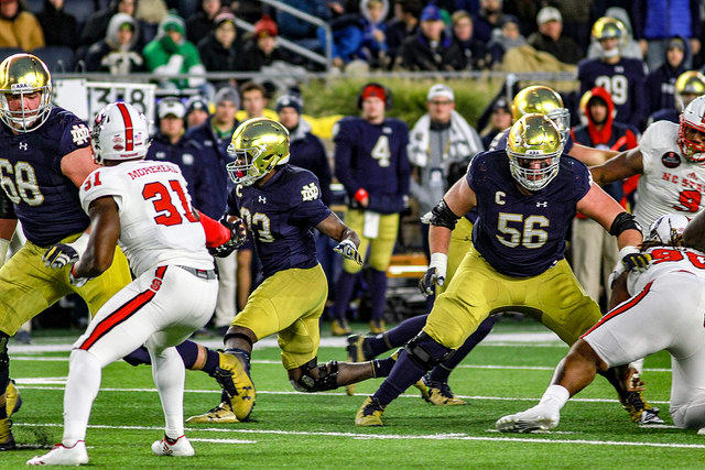 Notre Dame's physicality, led by Quenton Nelson (56), Mike McGlinchey (68) and Josh Adams (33) is expected to pay off in November.