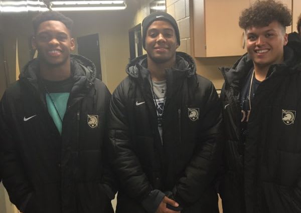Tre Trio: QB, Tre Story; RB Trevor Gear and DE, Trevor Hallock on hand their Army West Point official visit