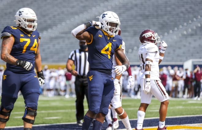 Brown rushed for a career high 123 yards in the West Virginia Mountaineers football opener. 