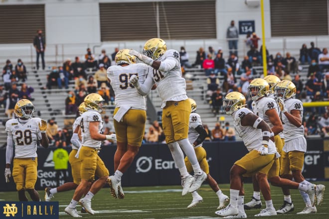 Notre Dame's defensive line had a strong performance against Georgia Tech.