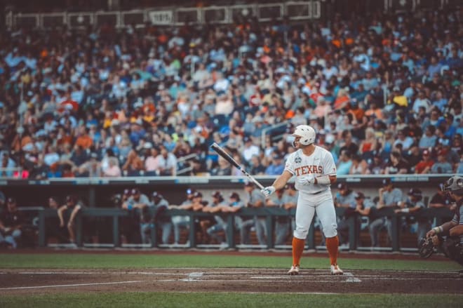 Mike Antico smacked a solo homer in the ninth, but it wasn't enough. (@TexasBaseball)