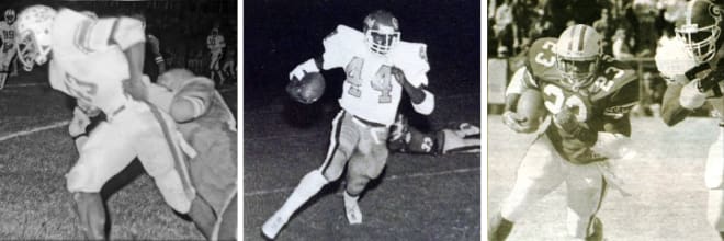 (L to R): Johnson County's HERSCHEL WALKER, Lumberton's (NC) TIM WORLEY, and Wilcox County-turned-Georgia-turned Kentucky's ALFRED RAWLS.
