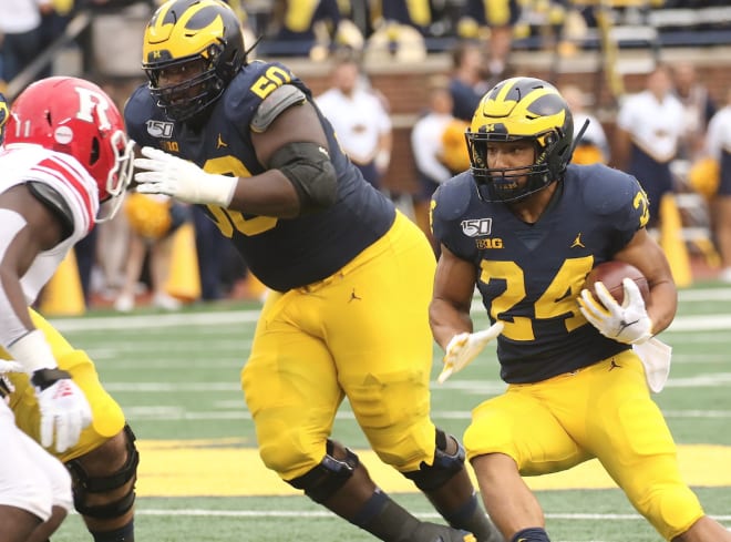 Michigan Wolverines football freshman running back Zach Charbonnet rushed for 90 yards in his first career game against Middle Tennessee State, and followed it up with a 100-yard effort the following week against Army.