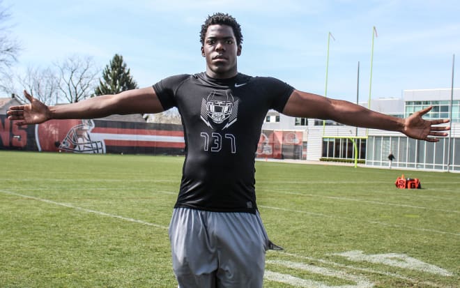 Five-star defensive end Zach Harrison has one of the longest wingspans Michigan's ever measured.