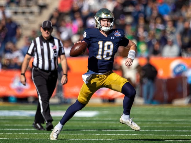 Notre Dame quarterback Steve Angeli made his first career start in the Sun Bowl in December.