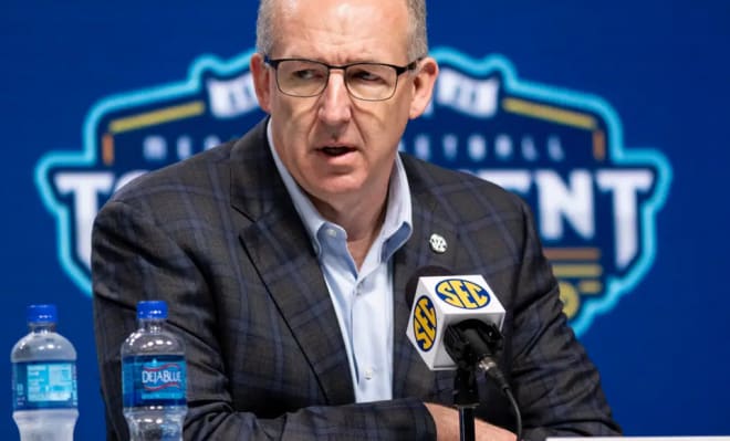 Commissioner Greg Sankey is having to play some gymnastics to complete the 2020 campaign.