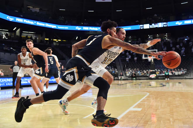 Notre Dame Fighting Irish men’s basketball junior point guard Prentiss Hubb