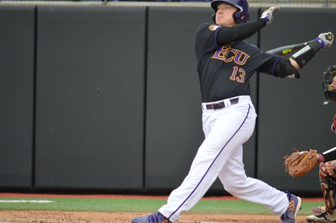 Jake Washer helped power wash Houston with home runs in both games of ECU's Saturday double-header.