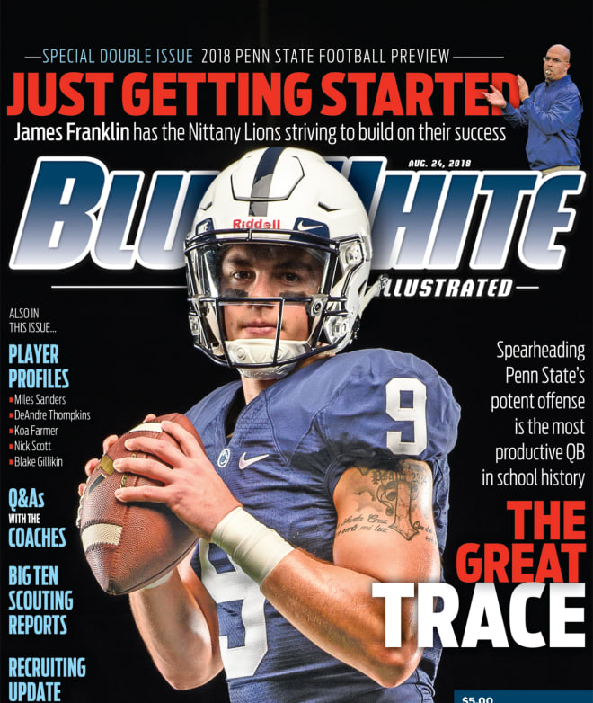 Trace McSorley is on the cover of Blue White Illustrated's 2018 Penn State Football Preview edition. Pre-order here!
