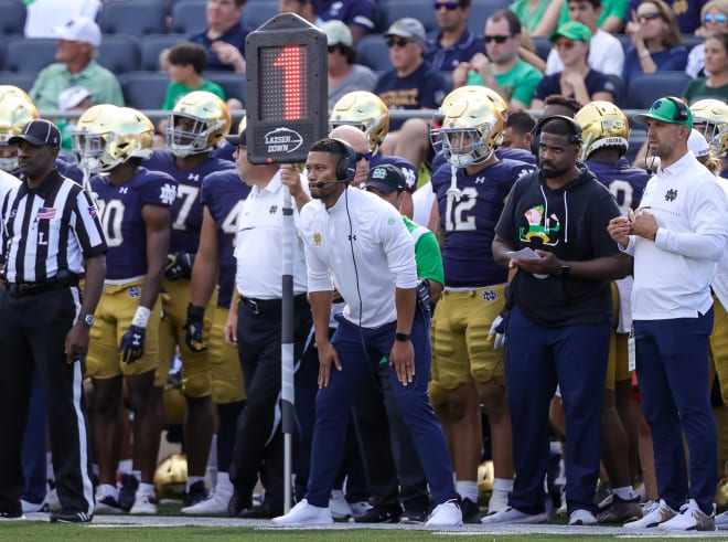 ND coach Marcus Freeman must integrate a new QB  as well as a long fix-it list fot Saturday's game against Cal. 