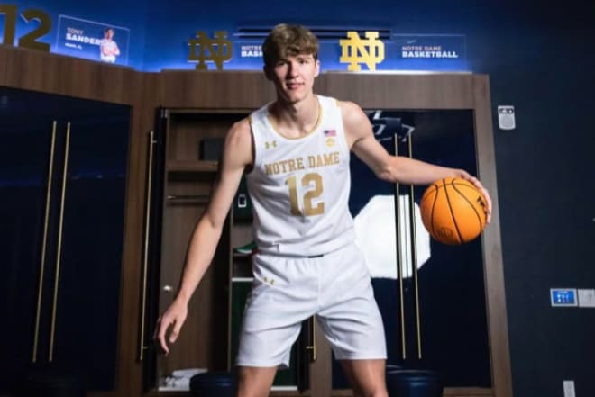 2025 four-star power forward Trent Sisley, the No. 37 overall player in the 2025 recruiting class, visited Notre Dame last week. It was his first time sitting down with head coach Micah Shrewsberry and the Santa Claus (Ind.) Heritage Hills product enjoyed their conversation. 