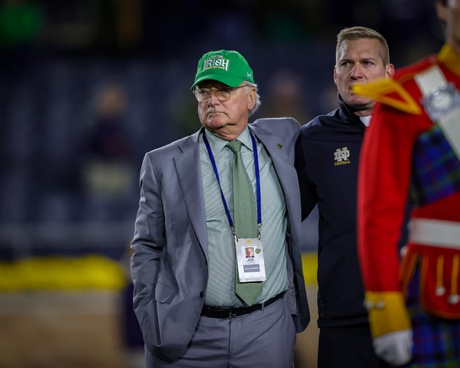Notre Dame athletic director Jack Swarbrick received plenty of pushback from Irish fans about his handling of the school's search for a new offensive coordinator.