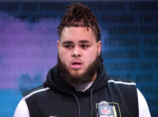 Alabama Crimson Tide offensive lineman Jedrick Wills during the NFL Scouting Combine at the Indiana Convention Center. Photo | Imagn