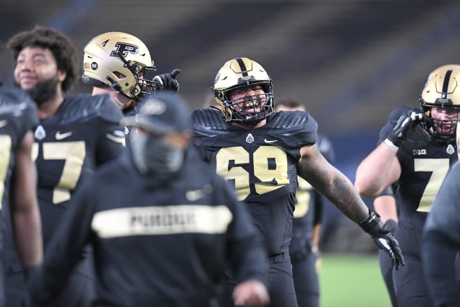 Greg Long gives Purdue an anchor at right tackle.