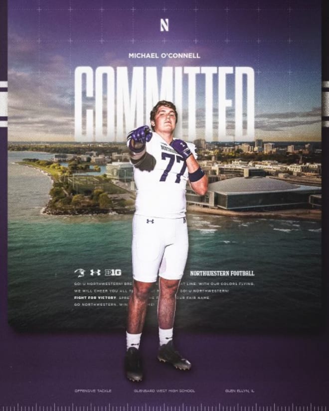 Offensive tackle Michael O'Connell committed to Northwestern on June 10.