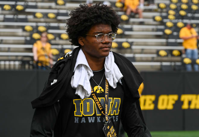 Class of 2024 wide receiver Cam Williams attended Iowa's junior day on Saturday.
