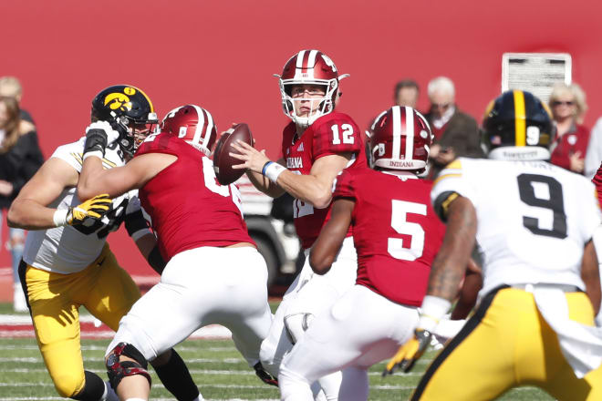 IU quarterback Peyton Ramsey finished 31-of-42 passing for 263 yards, a touchdown and two interceptions against Iowa.