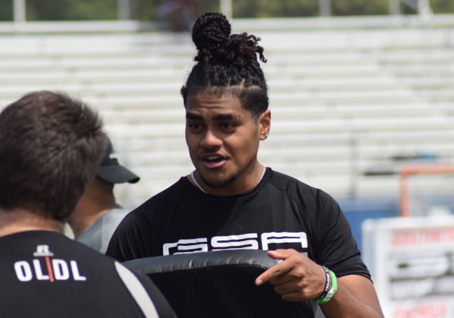 USC offensive line commit Saia Mapakaitolo competed at the Giant Skillz showcase in Orem, Utah, over the weekend.