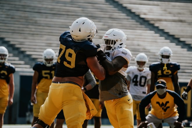 Many members of the West Virginia football team are taking classes online this semester.