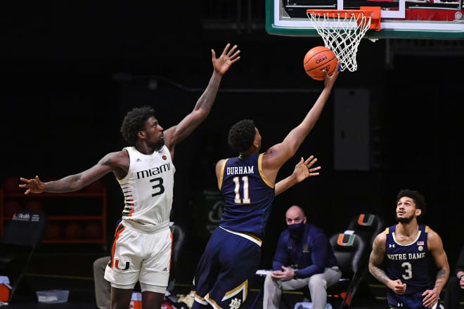 Notre Dame Fighting Irish men’s basketball fifth-year senior forward Juwan Durham