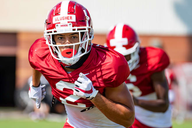 Myles Slusher has been Arkansas' biggest true freshman contributor.