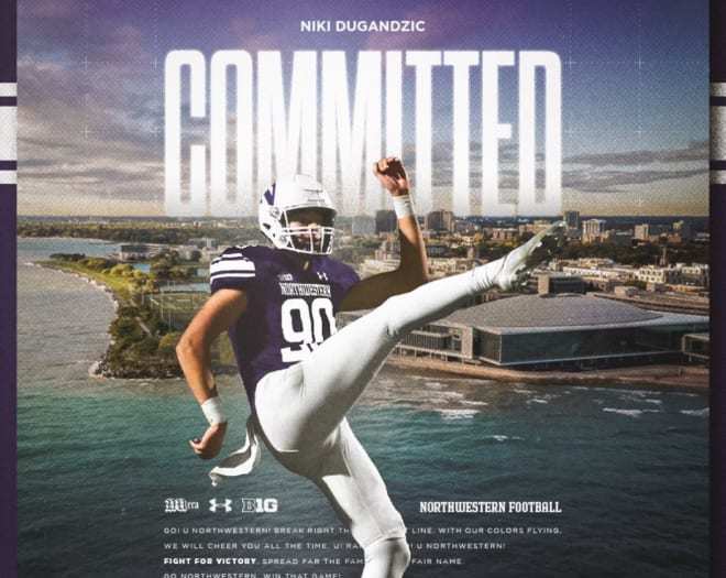 New Trier punter Nikola Dugandzic committed to Northwestern on May 30.