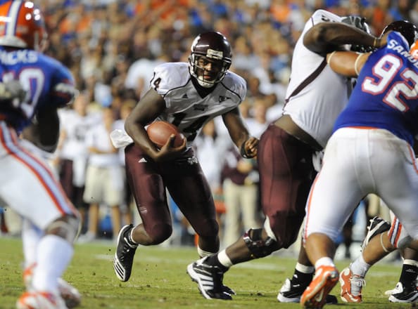 Chris Relf (middle) and the Bulldogs upset No. 22 Florida, 10-7, in Mullen's return to The Swamp. 