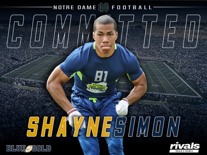 Notre Dame landed an important recruit when rover Shayne Simon committed to the Irish.