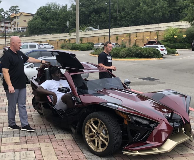 Four-star defensive lineman Anthony Lucas was riding in style when he met with FSU coordinators Adam Fuller and Kenny Dillingham.