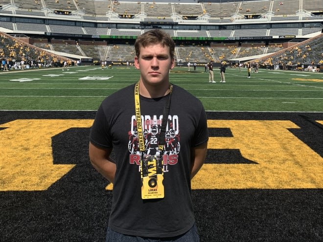 2025 three-star OL Lucas Allgeyer received an offer from Iowa this week. 
