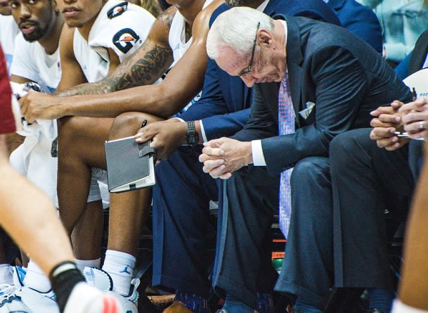 Roy Williams wasn't a happy coach during Wednesday's victory over Elon, and for good reason.