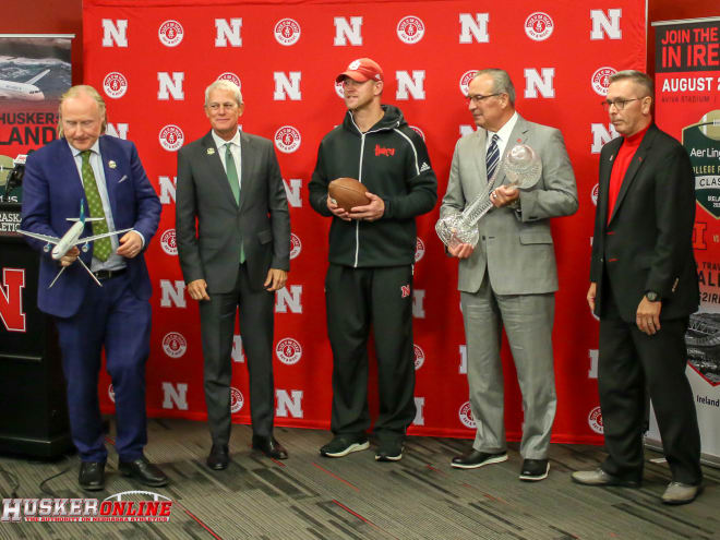 Nebraska will take a minimum of 70 band members and cheerleaders to Ireland. NU will leave on a Tuesday and fly home either directly after the game ends or the next morning.