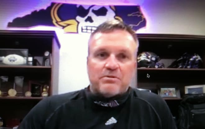 East Carolina head football coach Mike Houston.