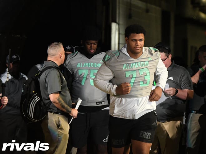 Charles Jagusah (73) did not play in last Saturday's All-American Bowl due to injury. 
