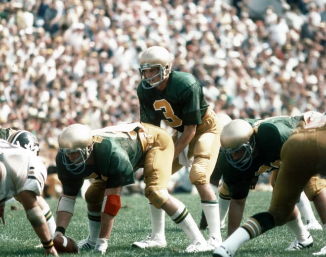 Quarterback Joe Montana became the headline performer of Notre Dame’s 1974 recruiting haul.