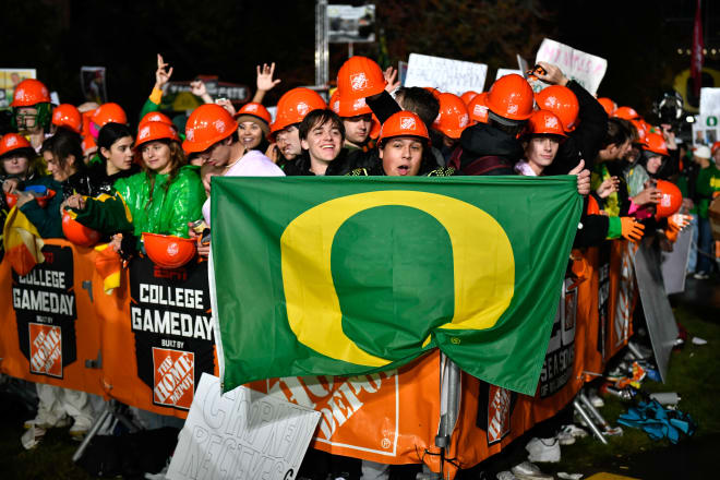 Fans showed up before dawn to secure their spots for ESPN's College GameDay broadcast.