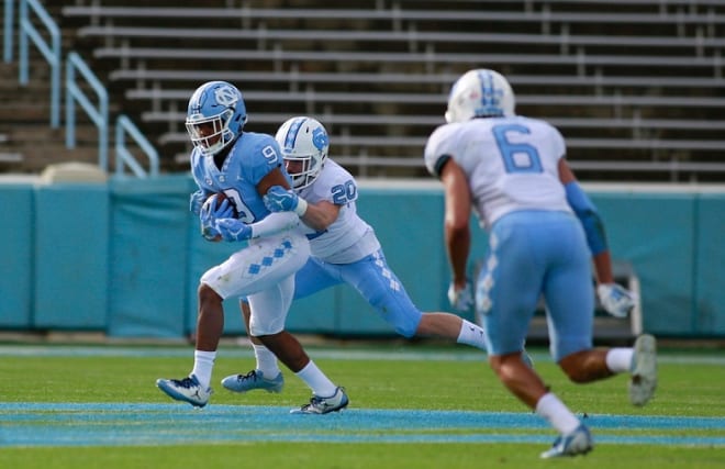 Corey Bell spent all of his UNC football career playing in the secondary until switching to WR, which has gone  well.