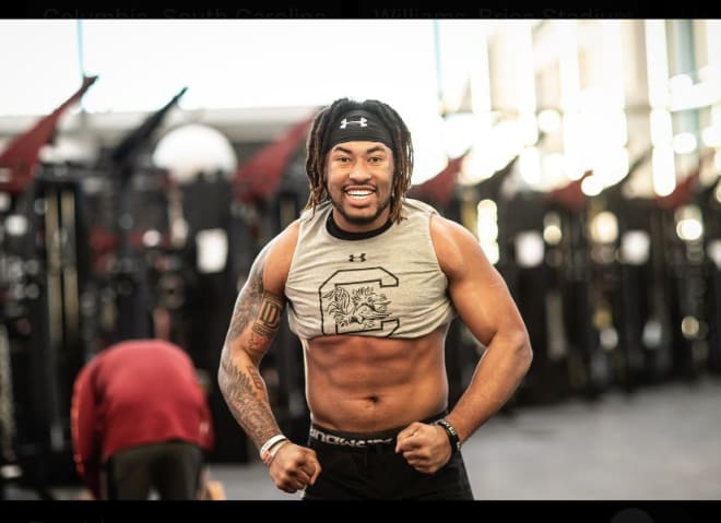 South Carolina transfer linebacker Debo Williams at a workout.