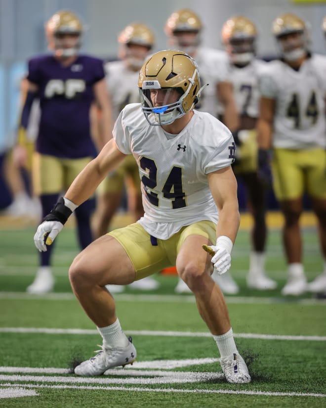 Senior Jack Kiser (24) tops that Notre Dame depth chart at Rover.