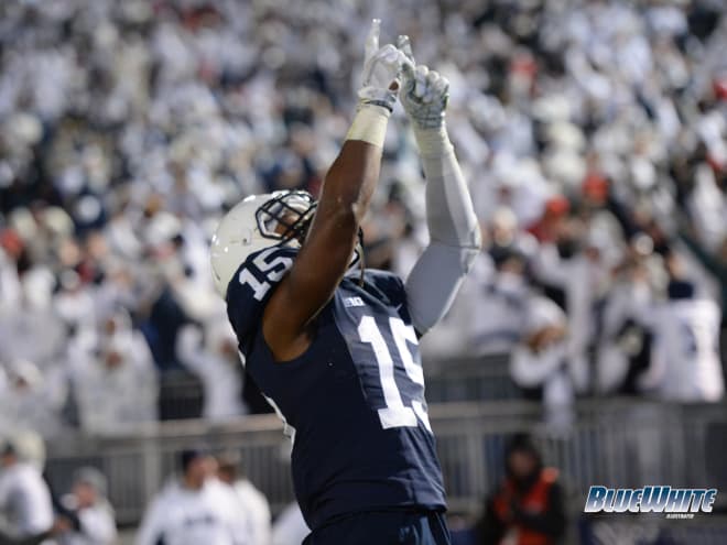 Haley celebrates after one of the most iconic touchdowns in Penn State history
