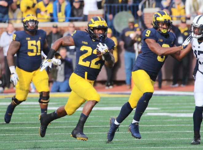 Senior Karan Higdon became the first Michigan running back to run for 1,000 yards since Fitzgerald Toussaint ran for 1,041 in 2011.
