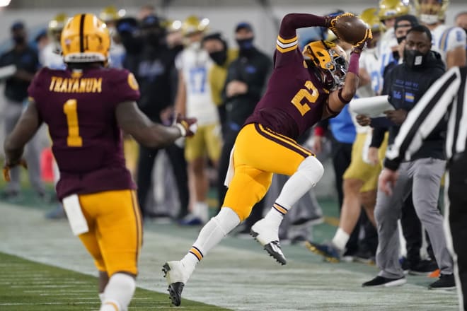 LV Bunkley-Shelton was the only ASU WR who had double digit receptions in 2020 (AP Photo)
